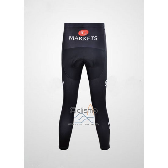 Sky UCI Mondo Campione Ropa Ciclismo Culotte Largo 2012 Hombre Mangas Largas Negro y Blanco